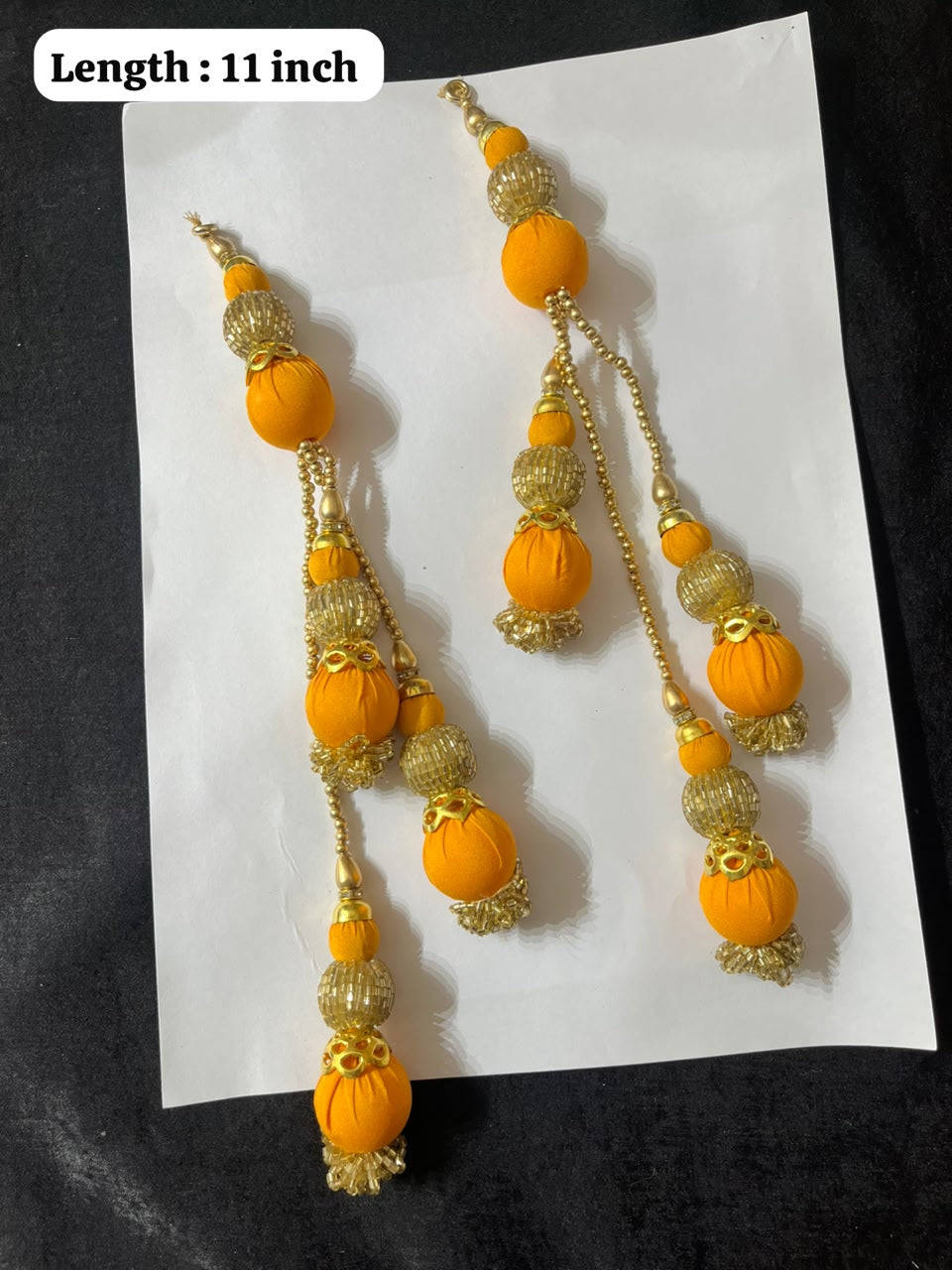 Decorative Handmade Latkans for Lehenga and Saree Blouses – Designer Ethnic Tassels for Traditional Wear | Yellow