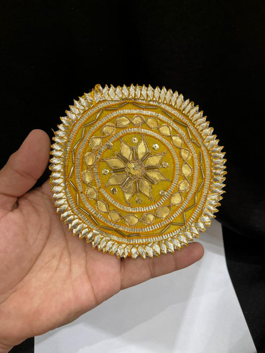 Rajasthani Traditional Gota Patches for Sarees, Lehengas & Blouses – Ethnic Decorative Handmade Applique Patches | Yellow