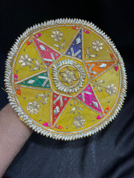 Beautiful Indian Gota Patti Applique Work Decorative Crafting Patch for Saree, Lehenga & Blouse – Sew On Ethnic Designer Applique Badge | Yellow