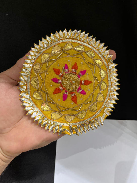 Rajasthani Traditional Gota Patches for Sarees, Lehengas & Blouses – Ethnic Decorative Handmade Applique Patches | Yellow Colour