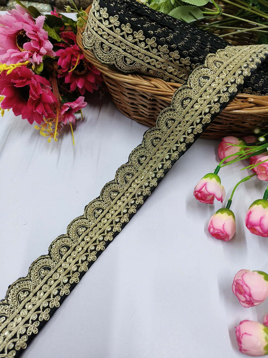 Embroidery Laces Saree Dupattas Borders – Premium Quality, Intricate Embellishments for Sarees, Lehengas, Bridal Couture, and Luxury Home Decor - Wine